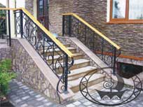 Кованое ограждение лестницы в модернистском стиле. Фото 53.